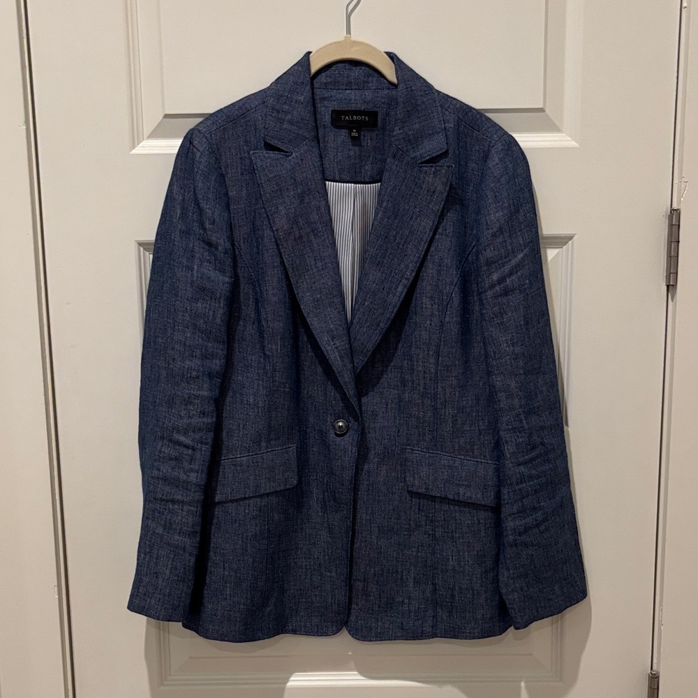 Talbots Chambray Blue Blazer
